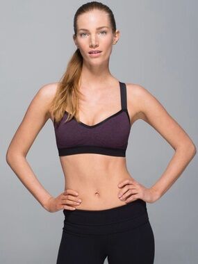 Lululemon Hold Your Om Purple Seamless Sports Bra Size 6